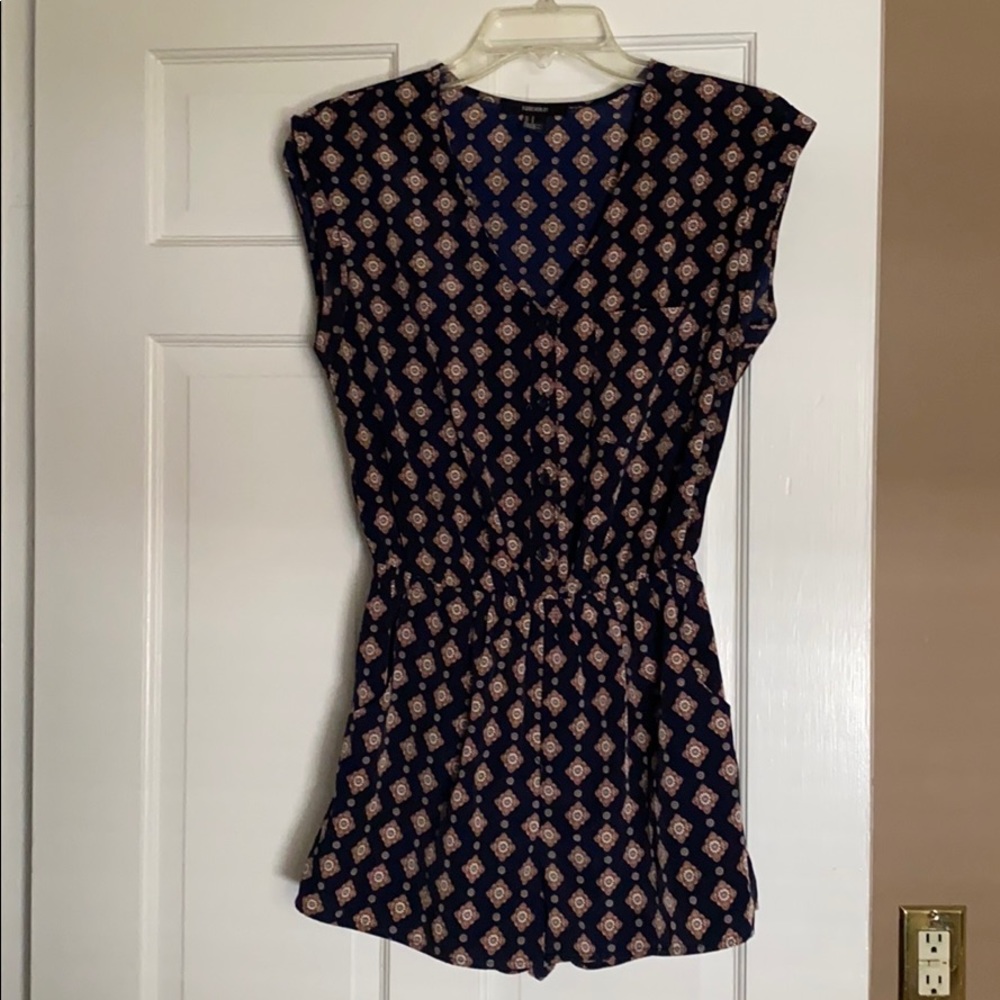 Forever 21 conch waist v-neck romper